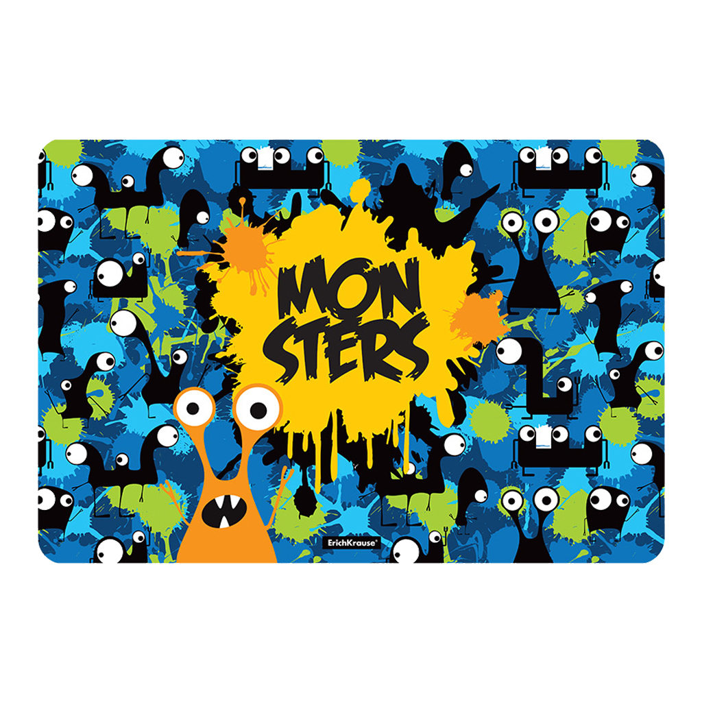 Подкладка настольная пластиковая ErichKrause® Monsters, А3 (в пакете по 12 шт.)