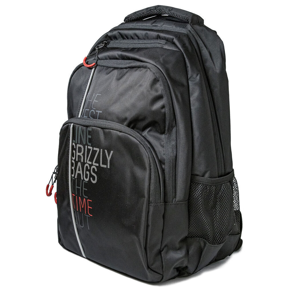 Рюкзак школьный 32*45*23см Grizzly "Черный - красный" полиэстер