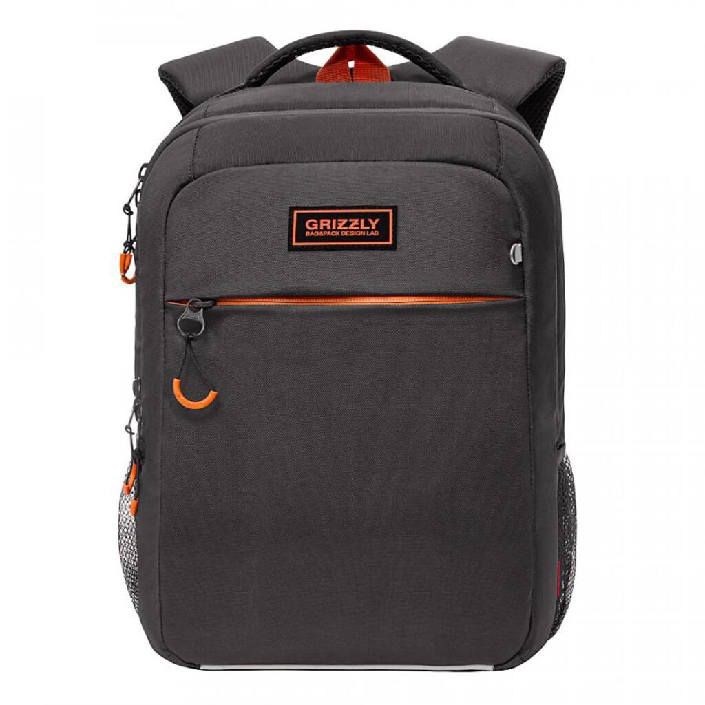 Рюкзак школьный 26*39*19см Grizzly "Серый" полиэстер