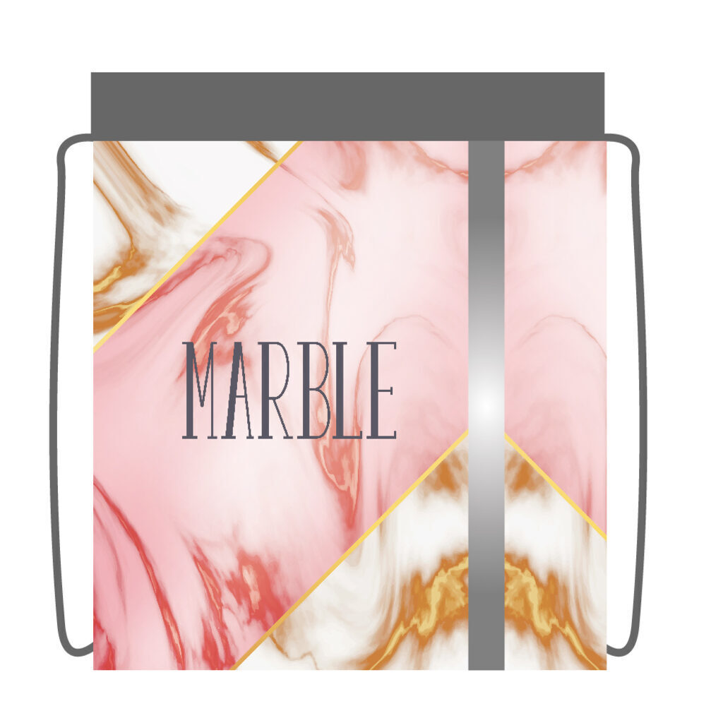 Мешок для обуви 1 отд, 460*360, светоотр. "Marble" сетка д/вентиляции