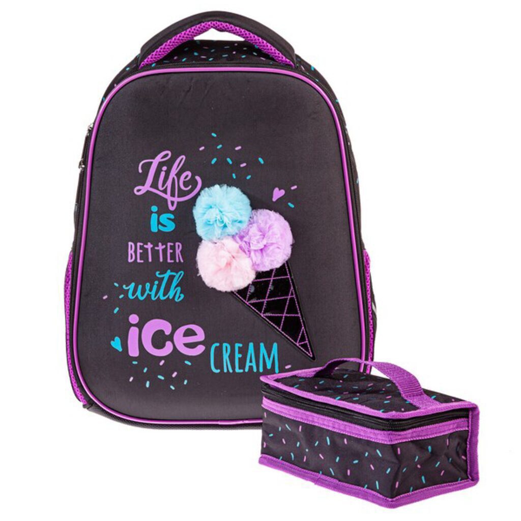 Ранец школьный 38*29*12,5см Hatber Ergonomic light "Ice cream" EVA