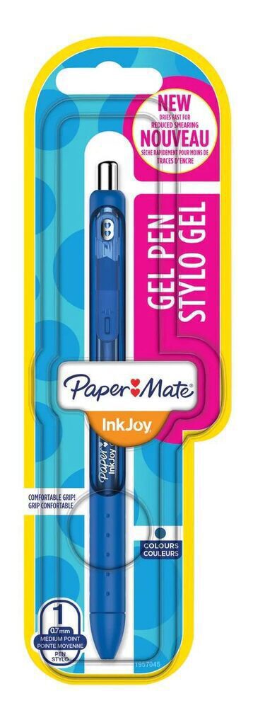 Ручка гелевая  Paper Mate InkJoy GEL автомат,  0,5мм, чернила синие, блистер 1шт.