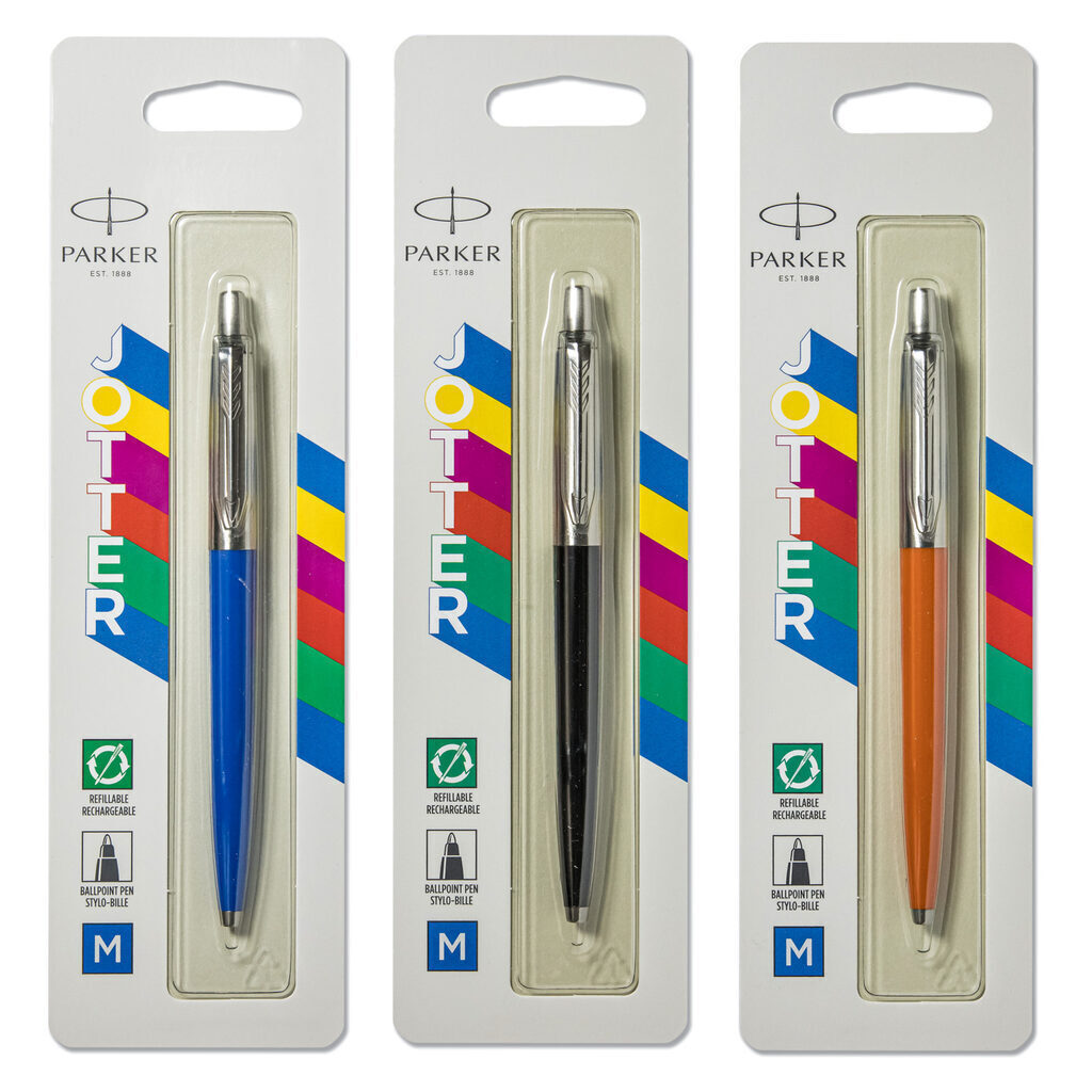 Parker Jotter Шариковая ручка  Originals M ,  6шт по цене 4-х, синие чернила, карт.дисплей
