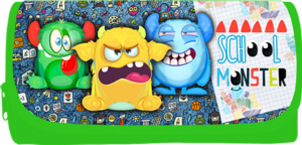 Пенал-косметичка (200*100) 2 отд. School monster