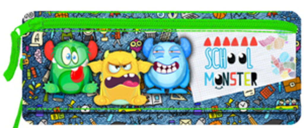Пенал-косметичка (200*100) 2 отд. School monster