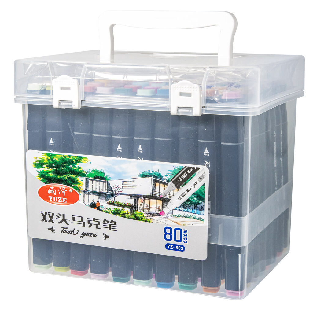 Набор маркеров для скетчинга  80цв. "Тouch Cool" 2-6мм, двусторонний, белый корпус