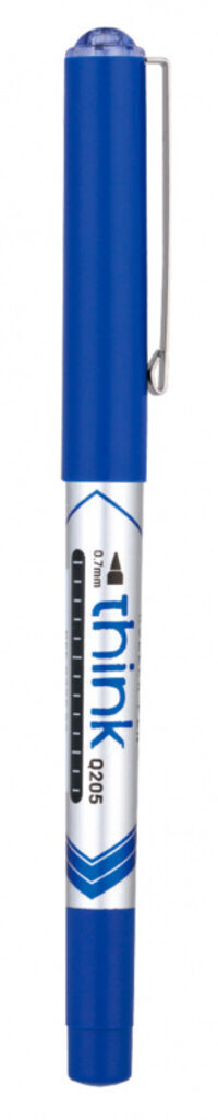 Ручка роллер Deli Think 0,7мм синяя, стреловидный пиш. наконечник