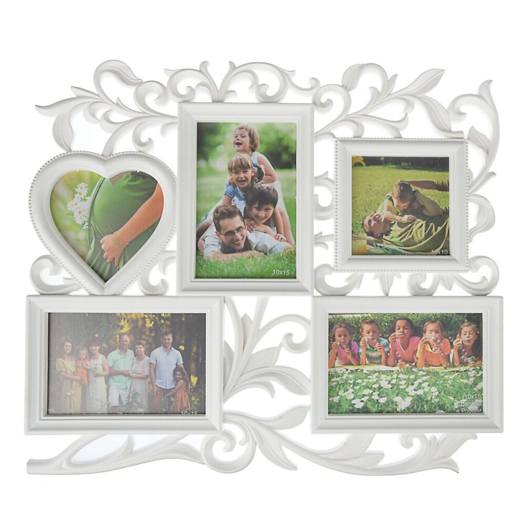 Фоторамка на 5 фото  42*37см (10*15см ) белая