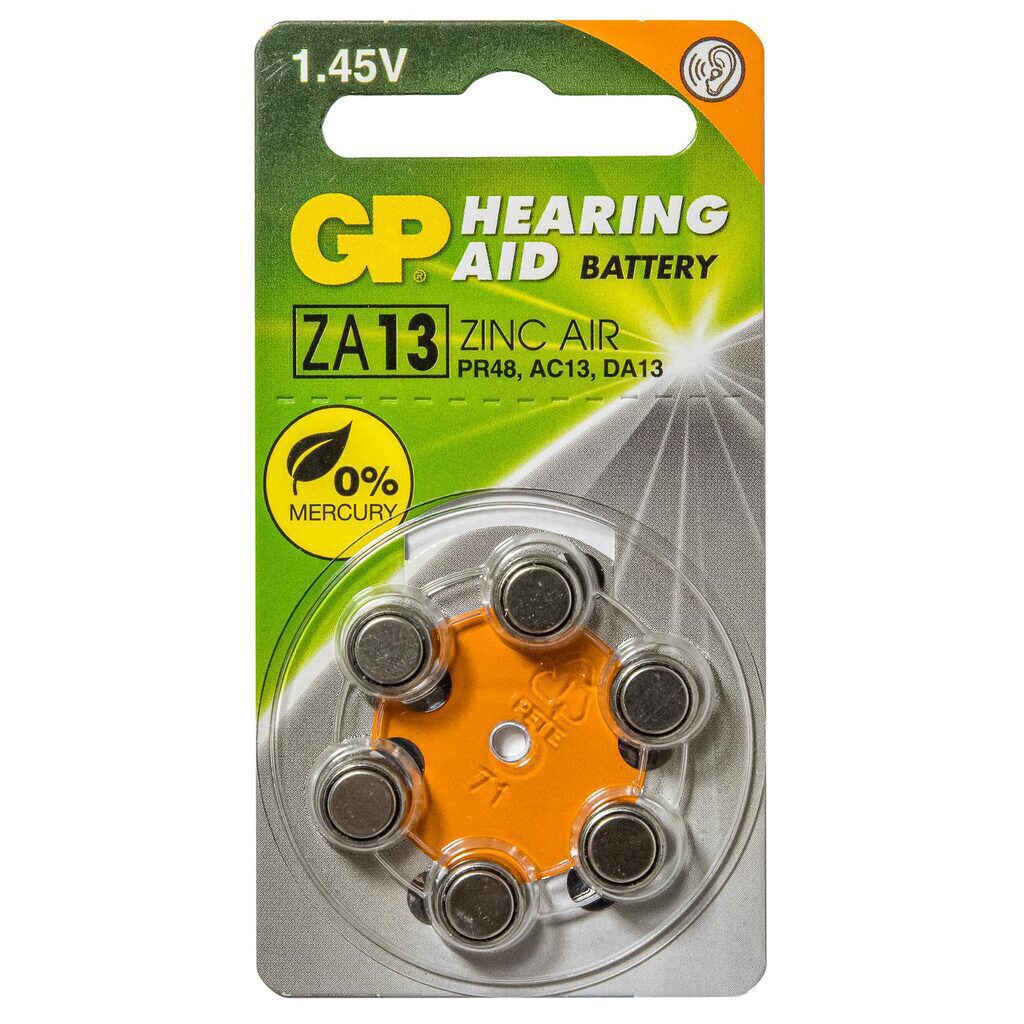 Батарейка GP ZA13 (PR48, AC13, AC13E, DA13, V13A) воздушно-цинковая, блистер, цена за 1 шт