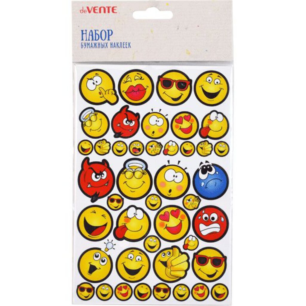 Наклейки детские 19*12см  "Emojie" 6 листов