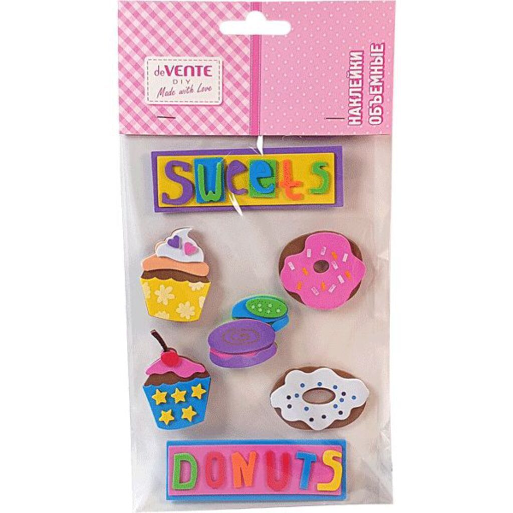 Наклейки декоративные объемные 11*18см "Sweet donuts" из фоамирана