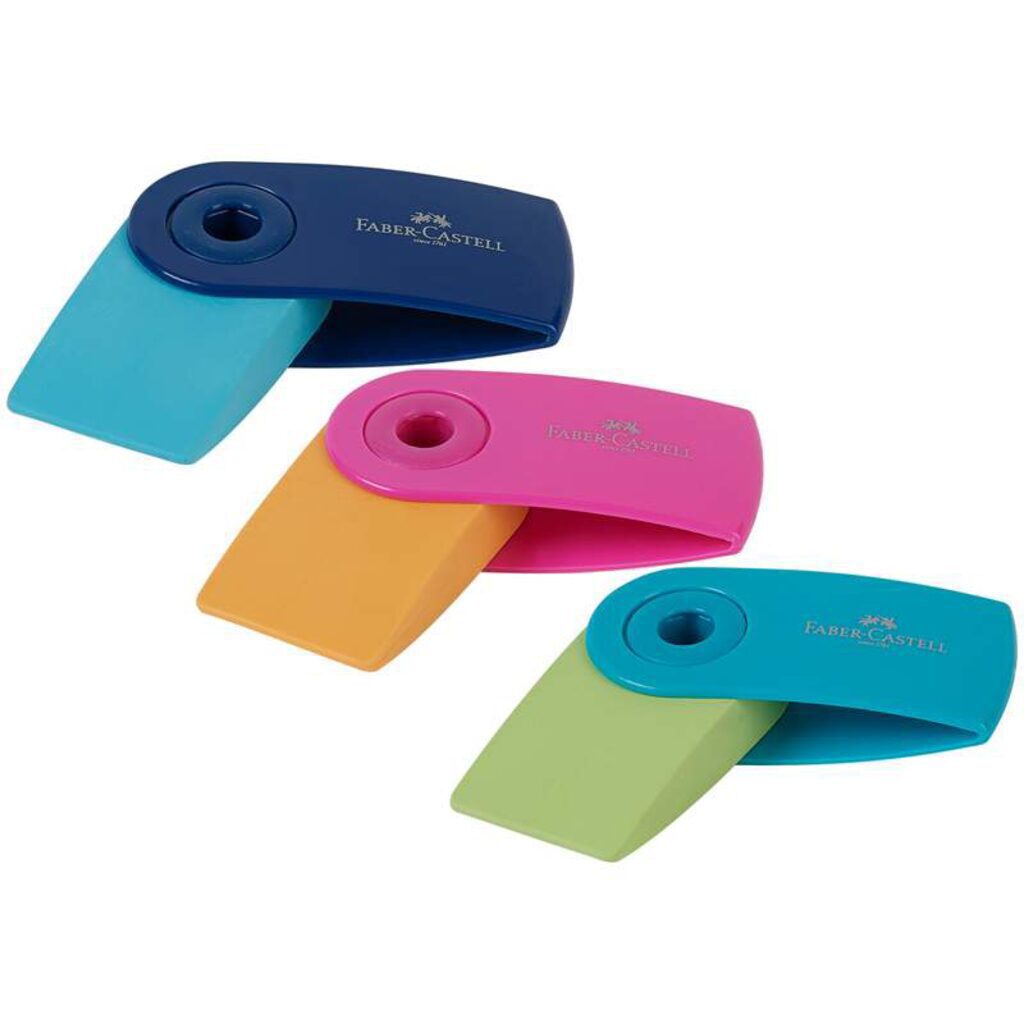 Ластик FABER-CASTELL "Sleeve" мини, ассорти