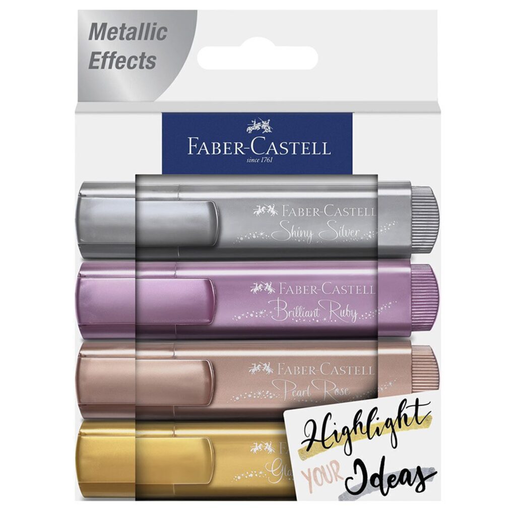 Набор текстовыделителей Faber-Castell "TL 46 Metallic" 4цв, 1-5мм