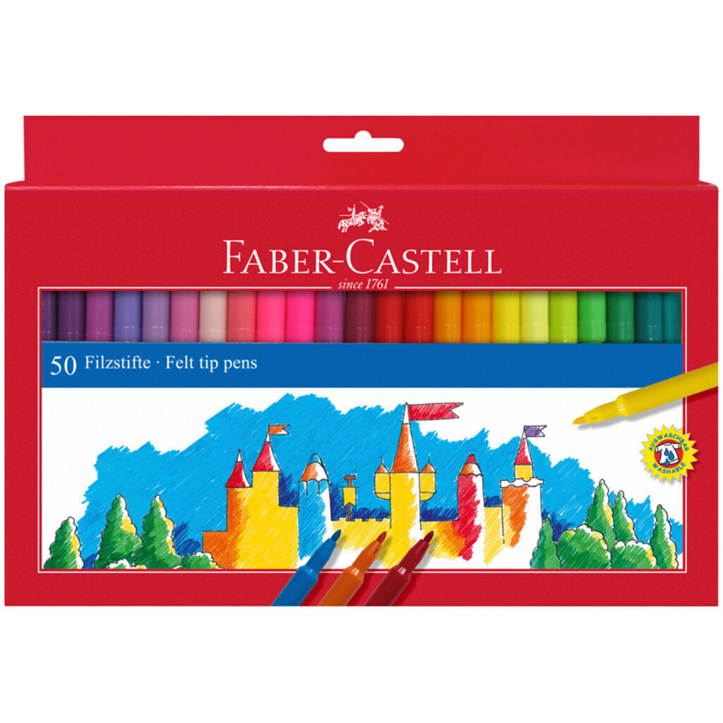 Фломастеры  50цв "Faber-Castell  Замок" смываемые