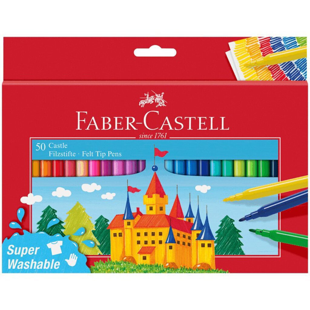 Фломастеры  50цв "Faber-Castell  Замок" смываемые