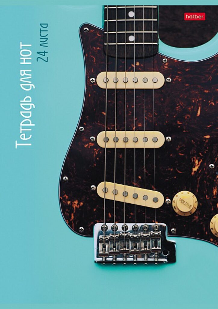 Тетрадь для нот А4, 24л. "Гитарный рифф" вертикальная