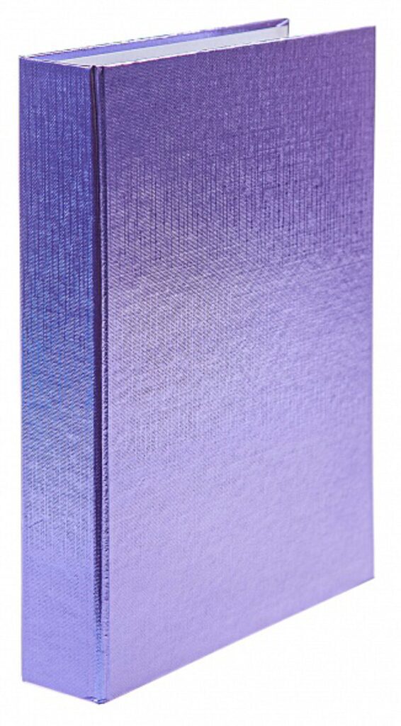 Тетрадь А5 120л кл. на кольцах Hatber "METALLIC Фиолетовая" бумвинил