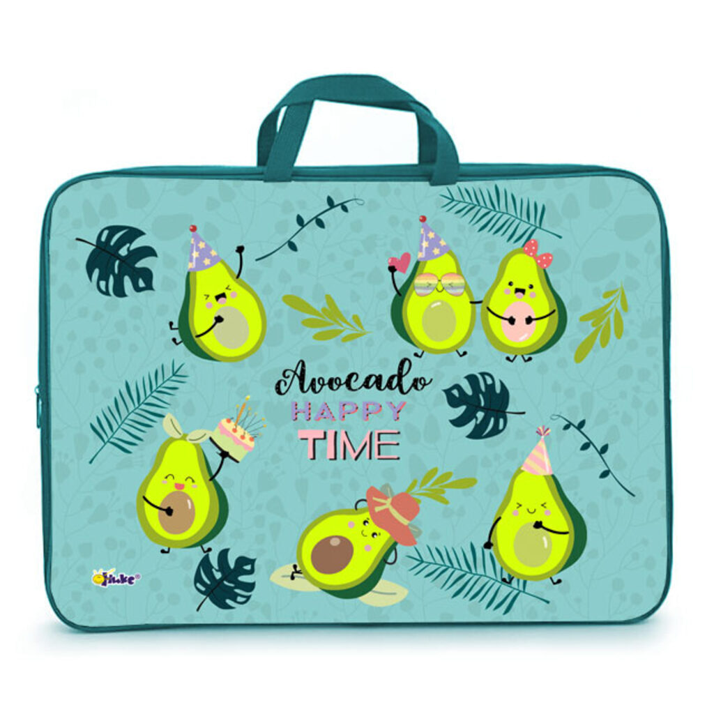 Папка А3 для менеджера широкая, ручка тканевая,  Весёлые авокадо