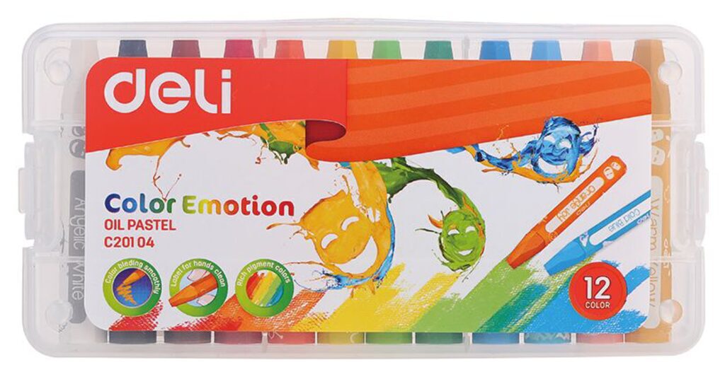 Пастель масляная Deli Color Emotion 12цв, пласт. упаковка