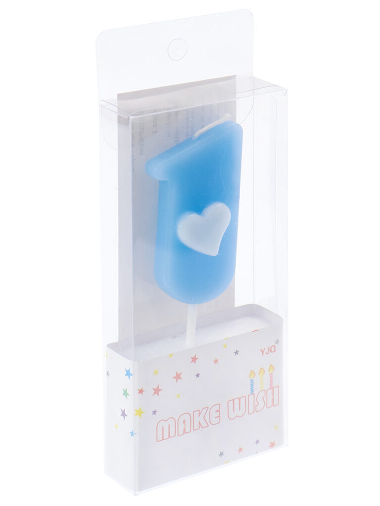 Свеча-цифра "1" с сердечком