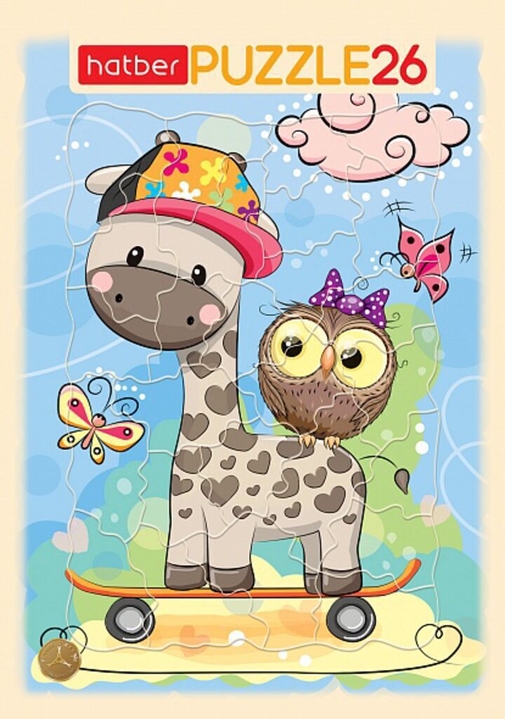 Пазл-рамка 300*200мм.  26 элементов "Мультяшки"