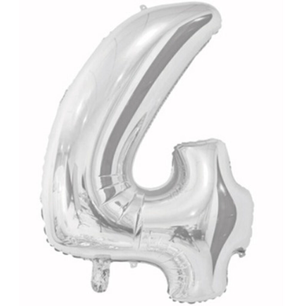Шар фольга 26" "Цифра 4" Silver