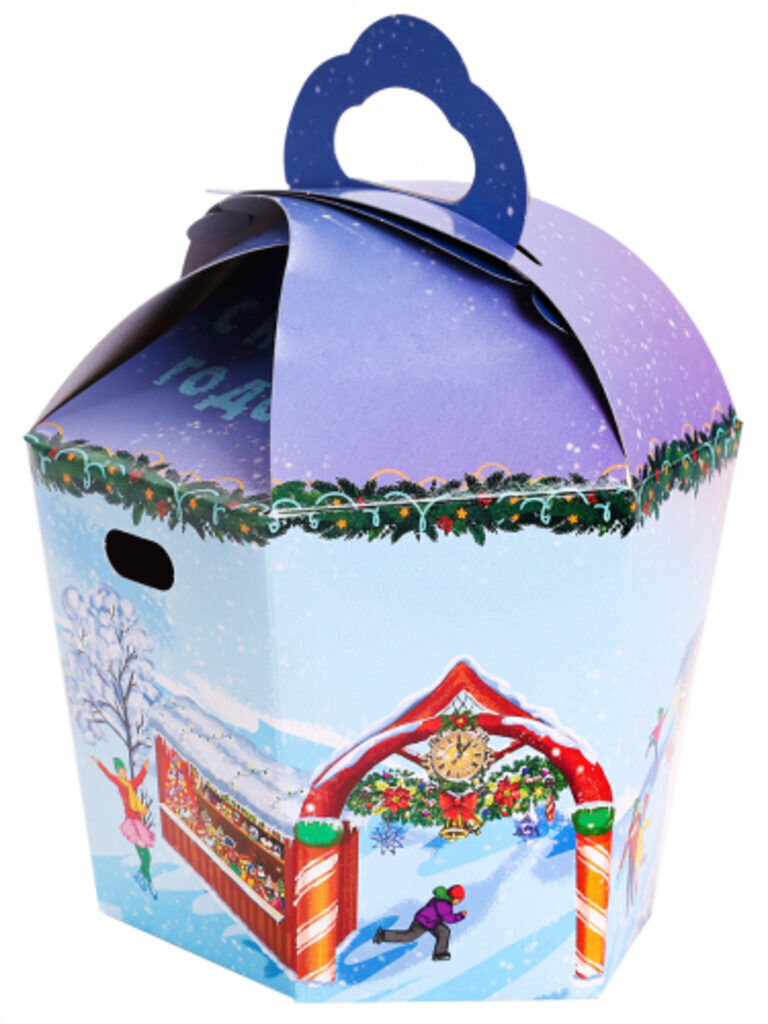 Коробка для конфет  800гр Фонарик "Каток"