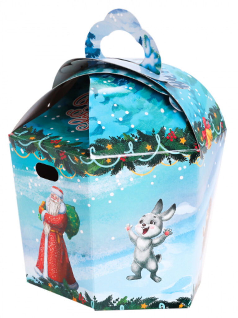 Коробка для конфет  800гр Фонарик "Сказочные герои"