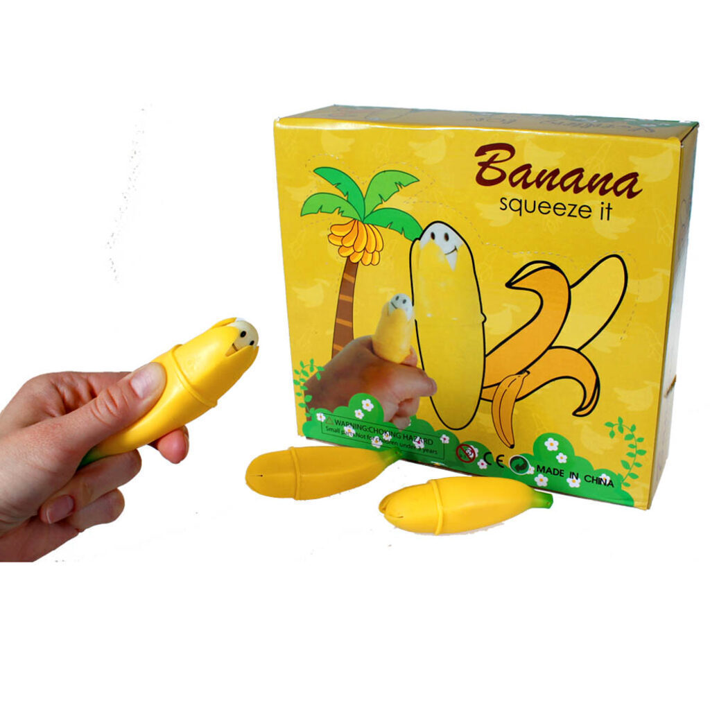 Антистресс-мялка "Банан" выглядывает из кожуры при нажатии