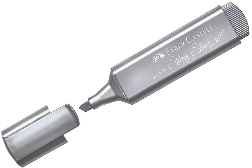 Текстовыделитель Faber-Castell "TL 46 Metallic", 1-5мм, мерцающий серебряный