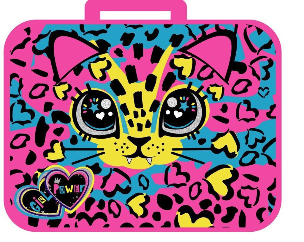 Папка А4 с ручками, ткань, на молнии Леопард