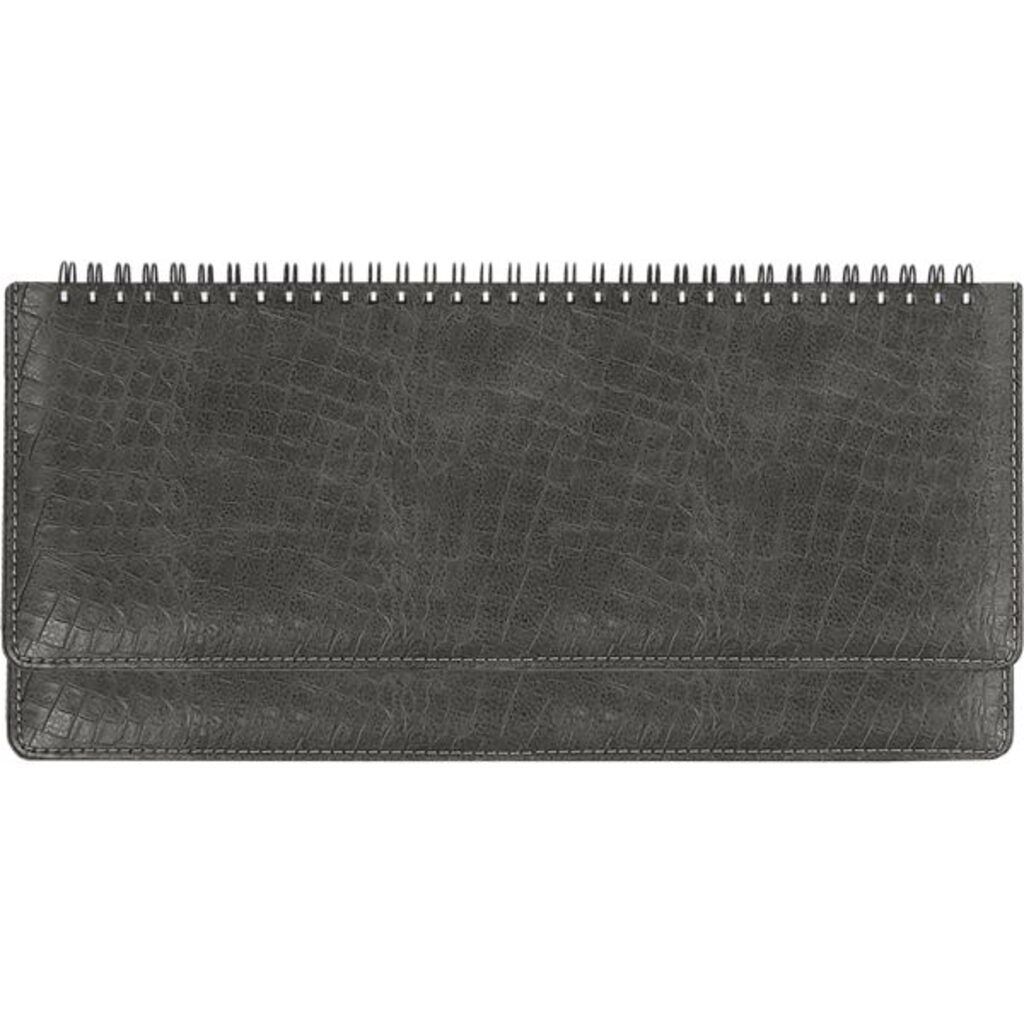 Планинг дат. 2022г (310*145) 128стр., Croco черный, тв. обложка, кожзам, евроспираль, 70г/м2