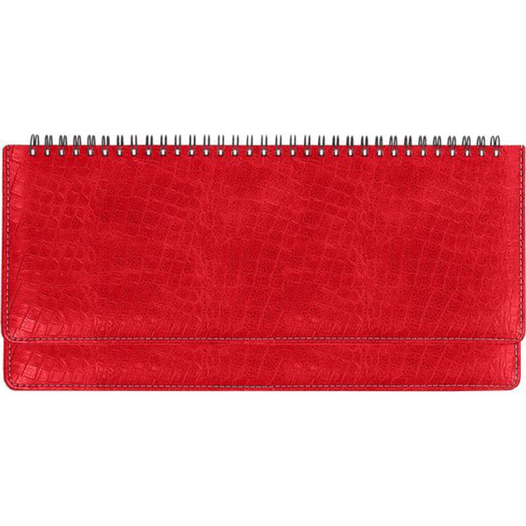 Планинг дат. 2022г (310*145) 128стр., Croco красный, тв. обложка, кожзам, евроспираль, 70г/м2