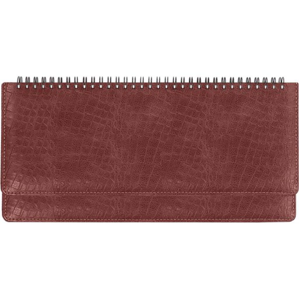 Планинг дат. 2022г (310*145) 128стр., Croco коричневый, тв. обложка, кожзам, евроспираль, 70г/м2