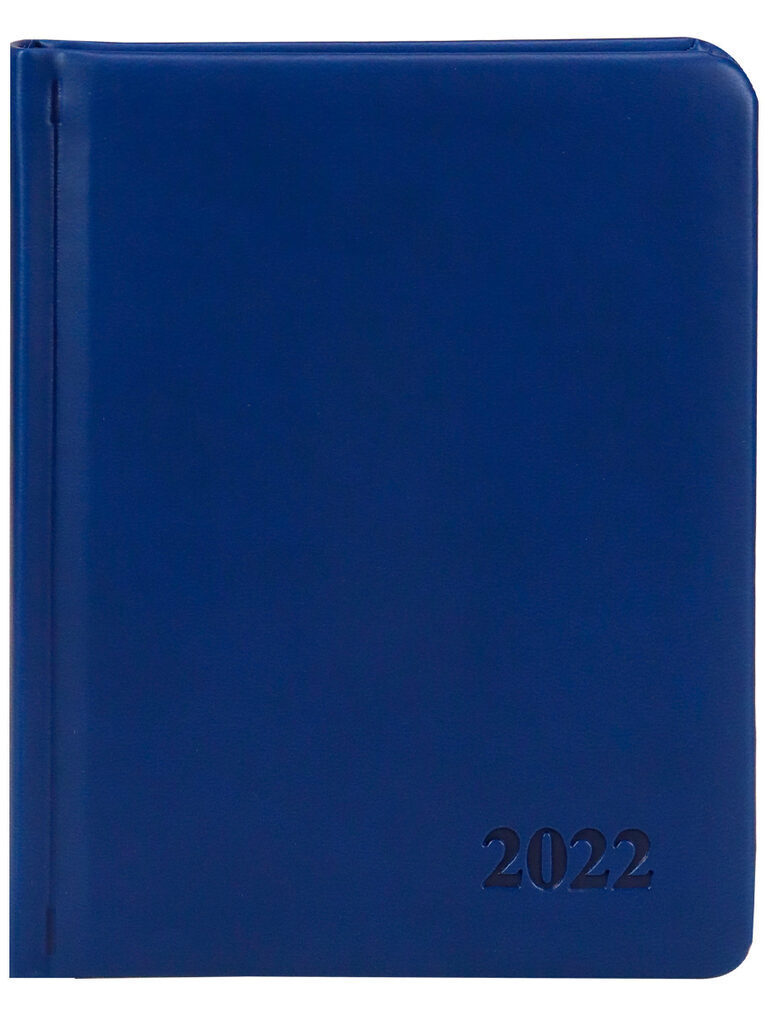 Ежедневник дат. 2022г  А6  кожзам  "Глосс. Синий" 176 л