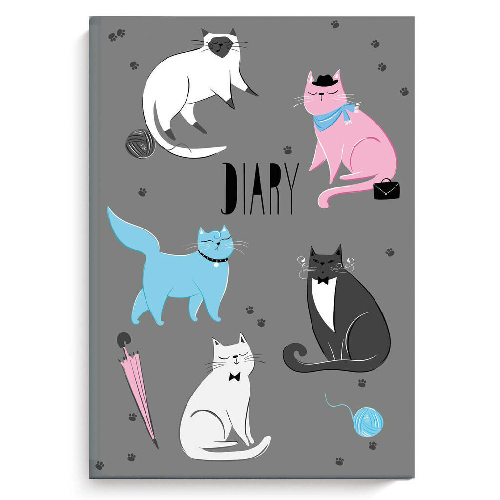Ежедневник недат А5 7БЦ 80л. "Diary. Коты аристократы" выб.УФ-лак, софт-тач