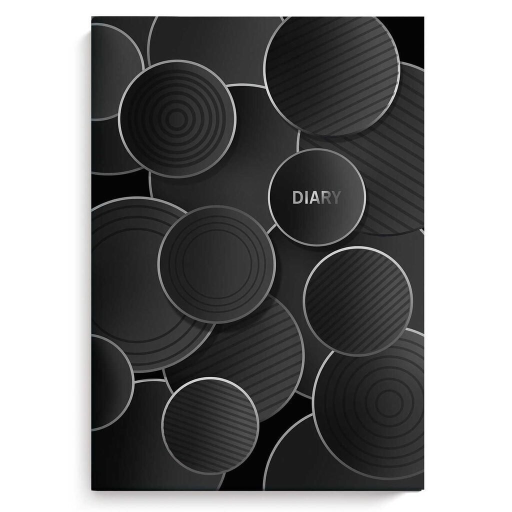 Ежедневник недат А5 7БЦ 80л. "Diary. Черные шары" выб.УФ-лак, софт-тач