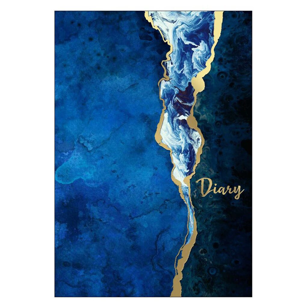 Ежедневник недат А5 интегр.пер., 80л. "Diary. Оттенки синего" тисн.фольгой, софт-тач