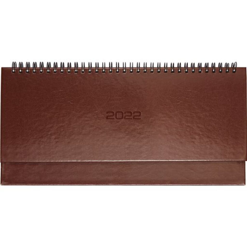 Планинг дат. 2022г (310*145) 128стр., Visa коричневый, тв. обложка, кожзам, евроспираль, 70г/м2