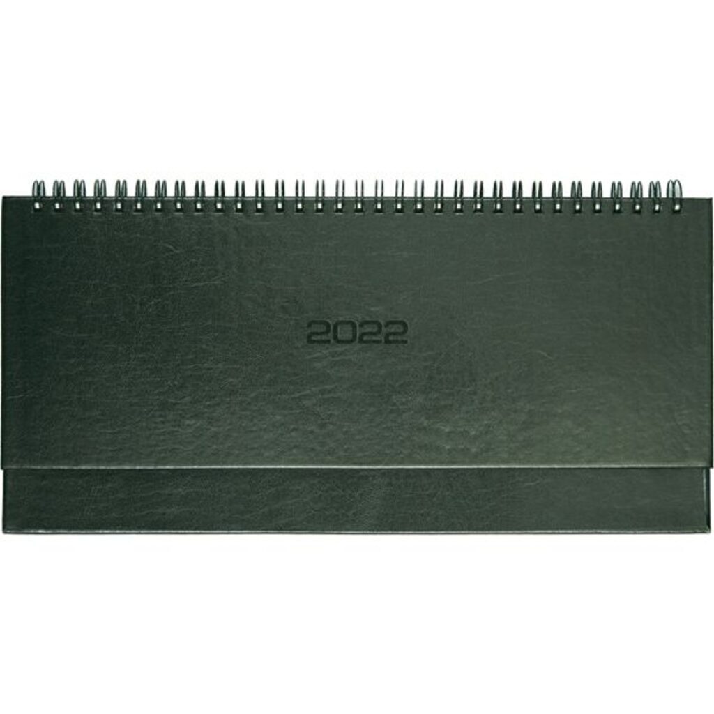 Планинг дат. 2022г (310*145) 128стр., Visa темно-зеленый, тв. обложка, кожзам, евроспираль, 70г/м2