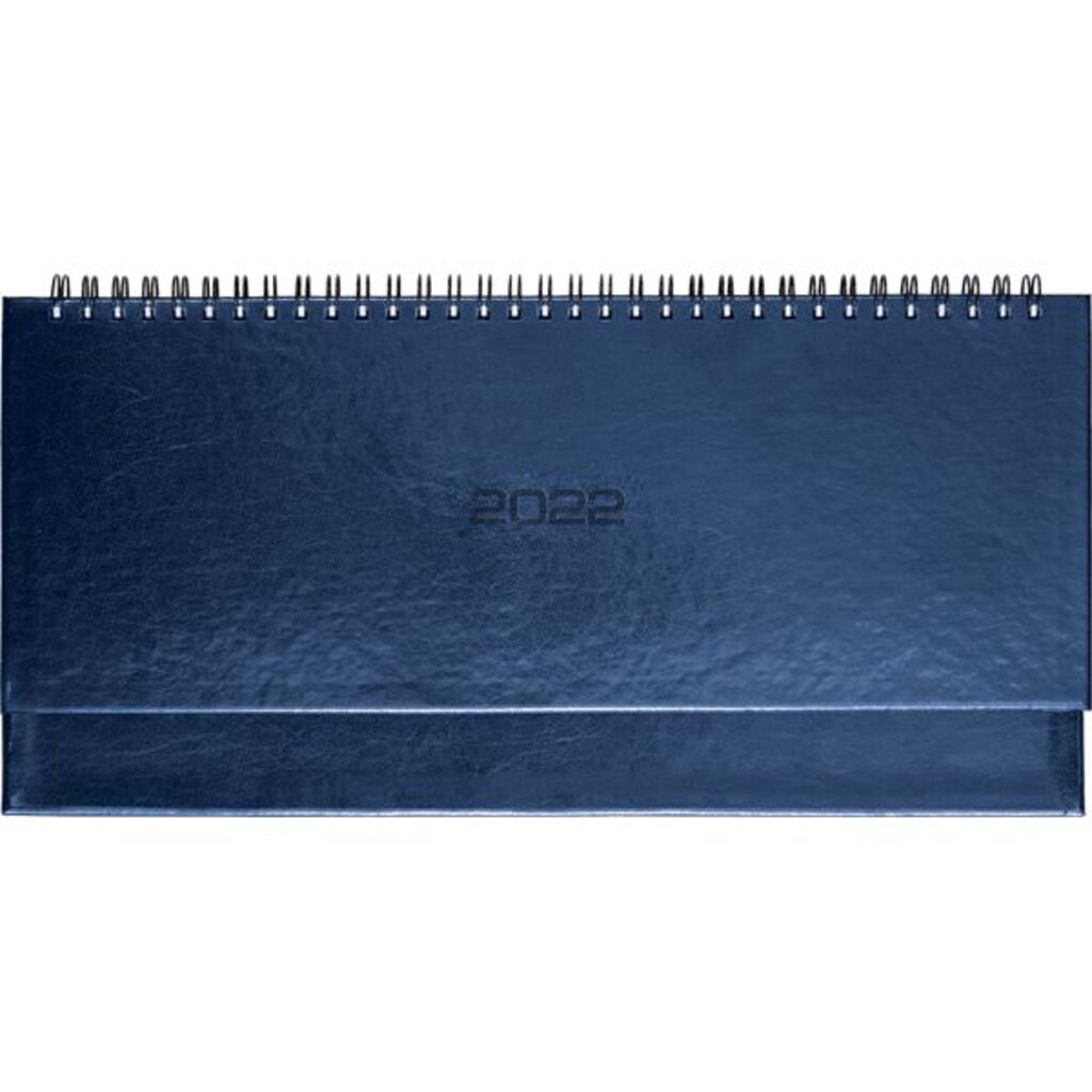 Планинг дат. 2022г (310*145) 128стр., Visa темно-синий, тв. обложка, кожзам, евроспираль, 70г/м2