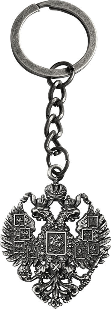 Брелок метал. "Орел двуглавый" цв.ант.олово