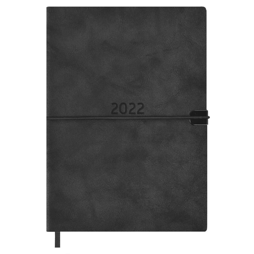 Еженедельник дат. 2022г (146*211) кож.зам., мягк.пер., 176л. "Тиволи серый" блинт.тисн., ляссе