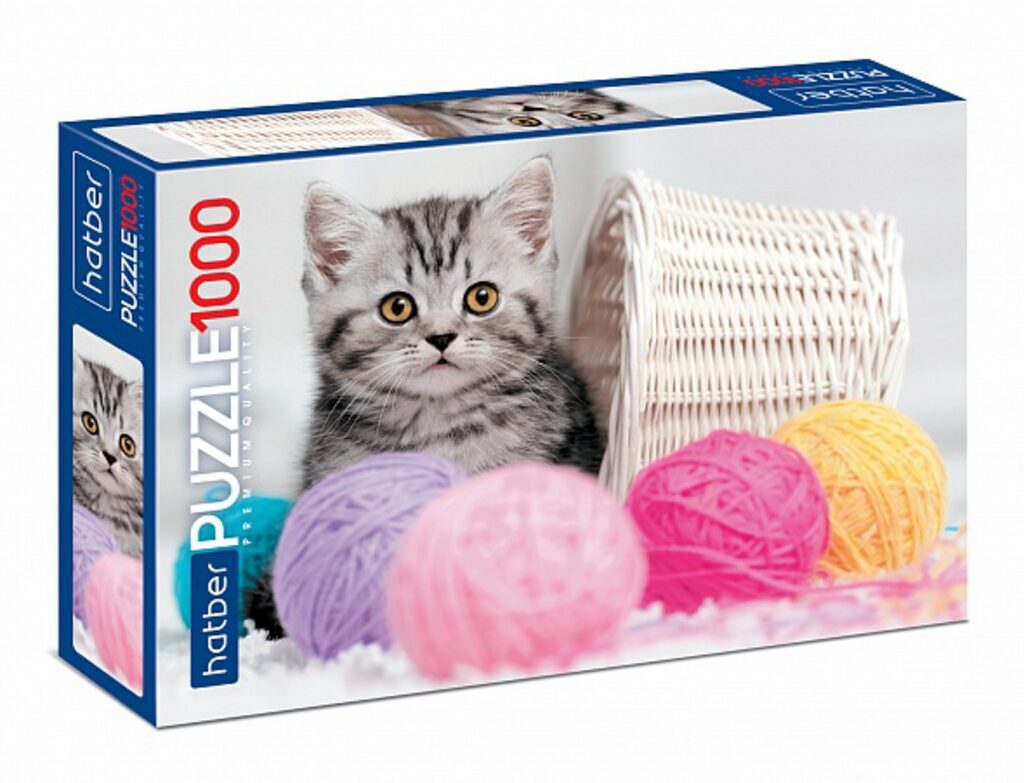 Пазлы 1000 элементов  680*480мм. "Котенок с клубочком" Premium