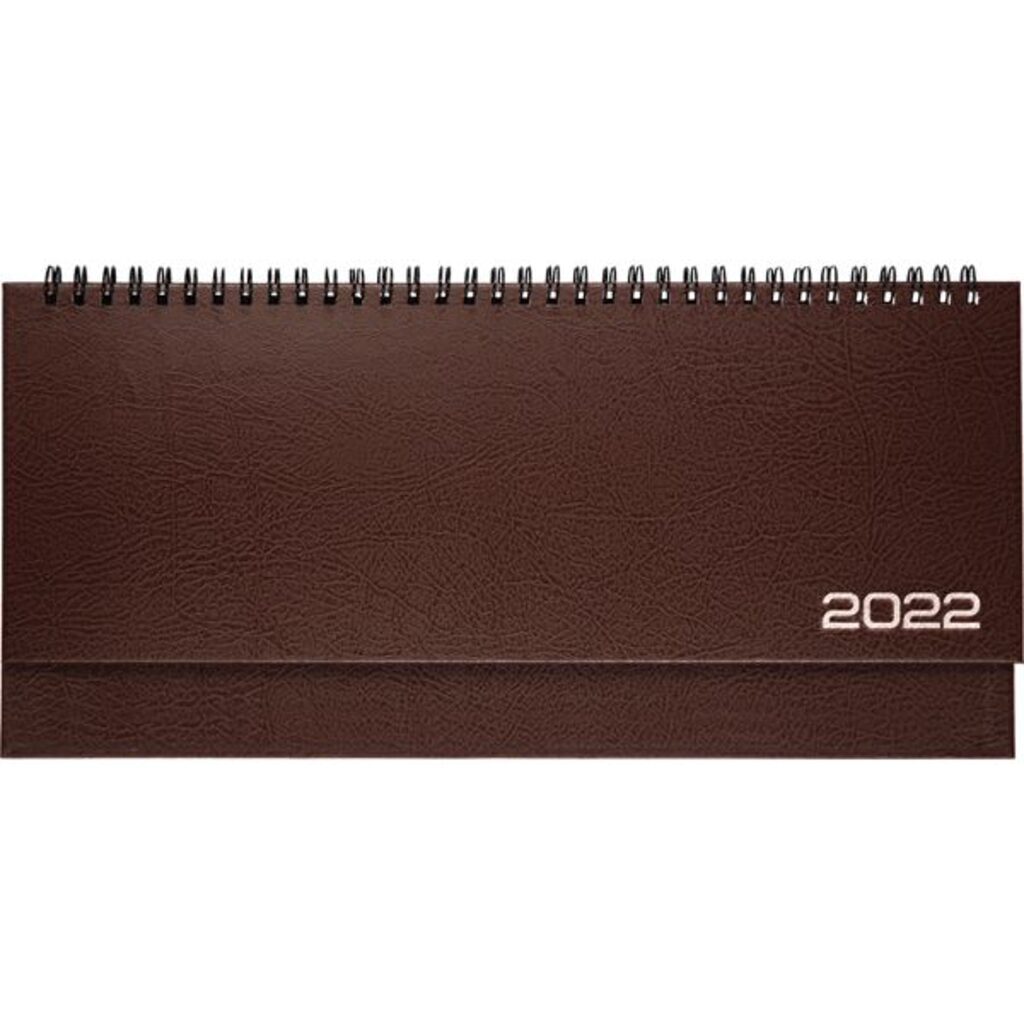 Планинг дат. 2022г (294*142) 128стр., Orion коричневый, тв. обложка, бумвинил, евроспираль, 70г/м2