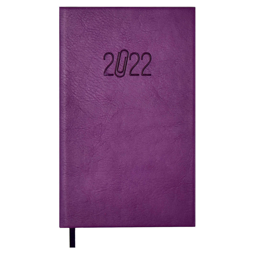 Еженедельник дат. 2022г (80*140) кож.зам., тв.пер., 64л. "Вачетто фиолетовый" ляссе