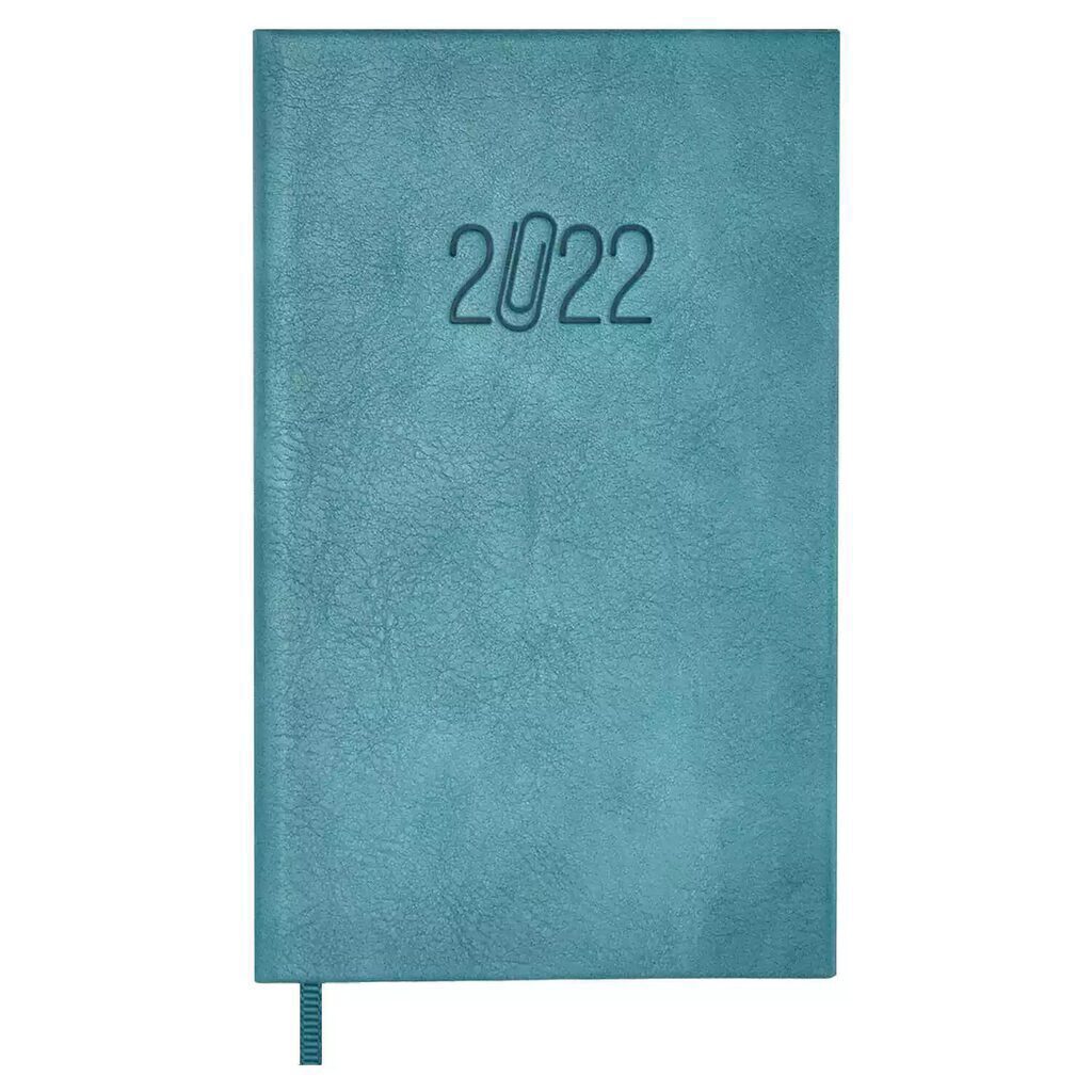 Еженедельник дат. 2022г (80*140) кож.зам., тв.пер., 64л. "Вачетто морская волна" ляссе