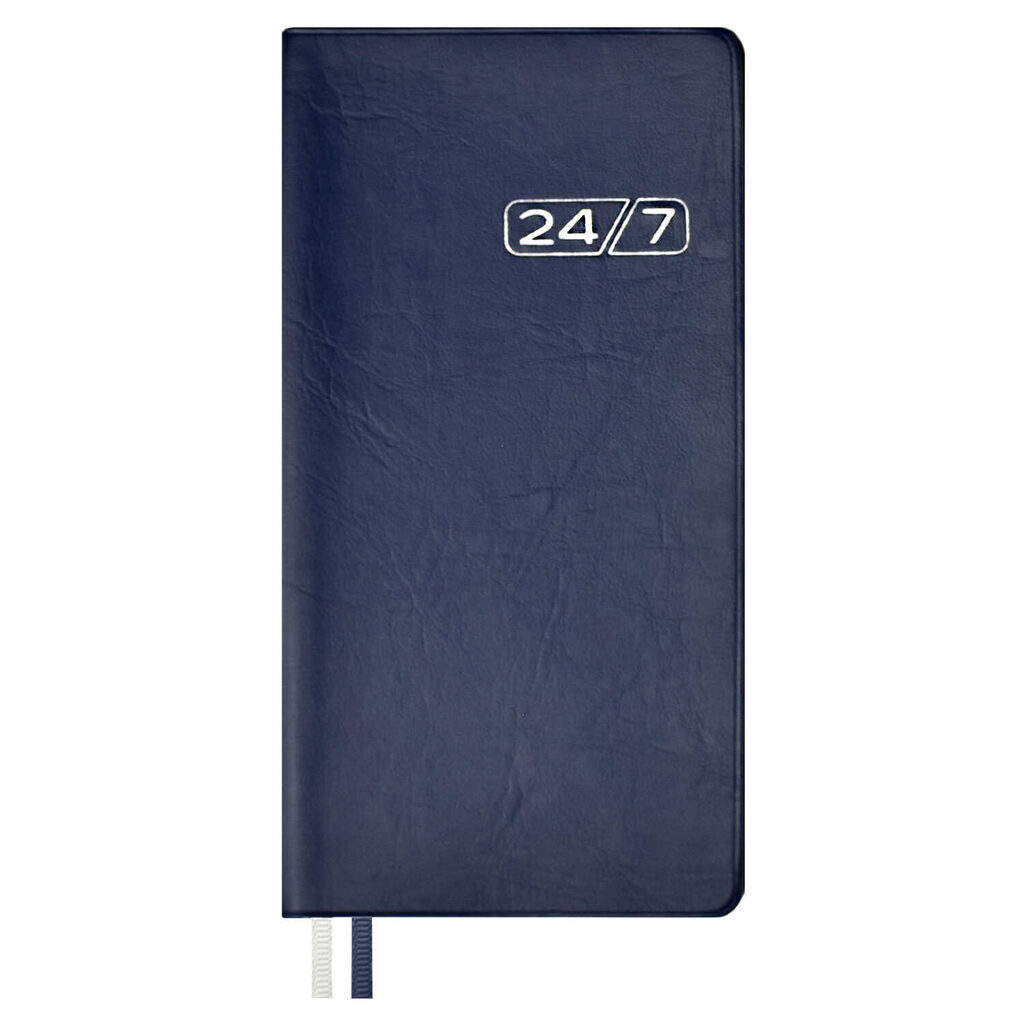 Ежедневник недат 77*148мм ПВХ, мягк.пер.,  56л. "Синий" тисн.фольгой, ляссе