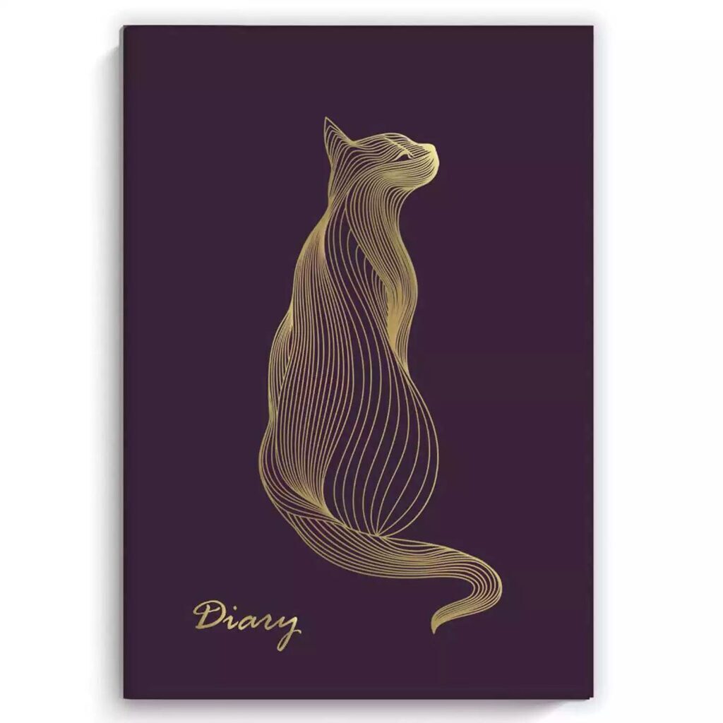 Ежедневник недат А5 интегр.пер., 80л. "Diary. Золотой кот" тисн.фольгой, софт-тач