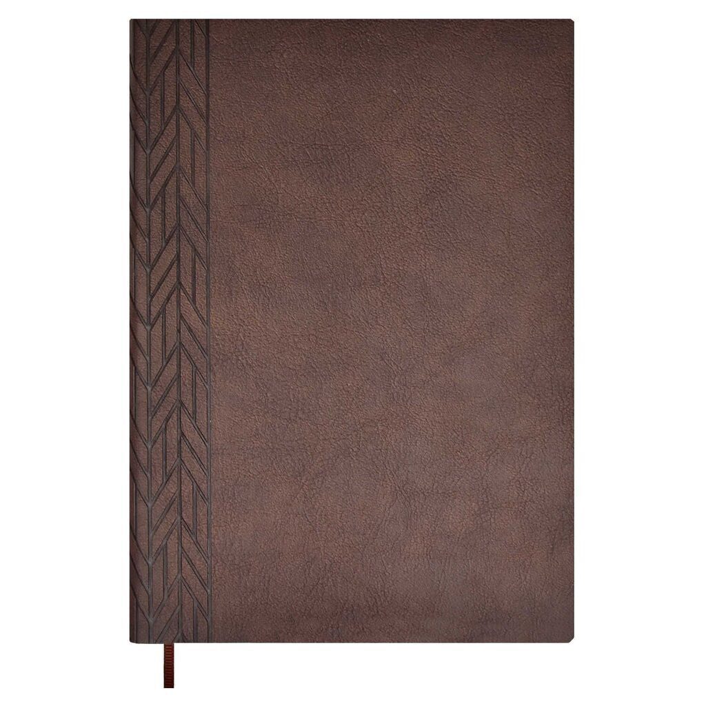 Ежедневник недат А5 кож.зам., мягк.пер., 160л. "Буйвол коричневый" блинт.тисн., ляссе